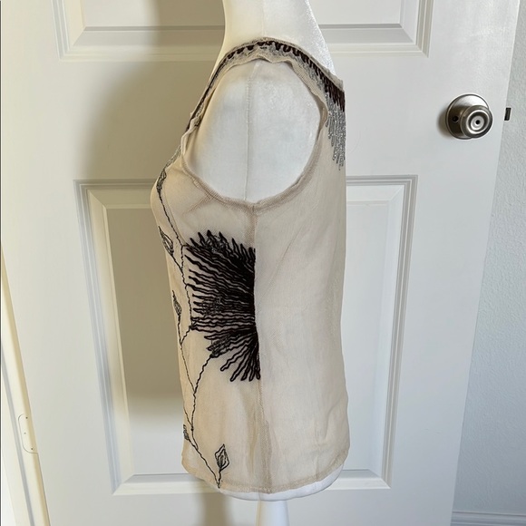 EUC Project Alabama Cream Sheer Embroidered Tank Top - Small - Picture 6 of 9